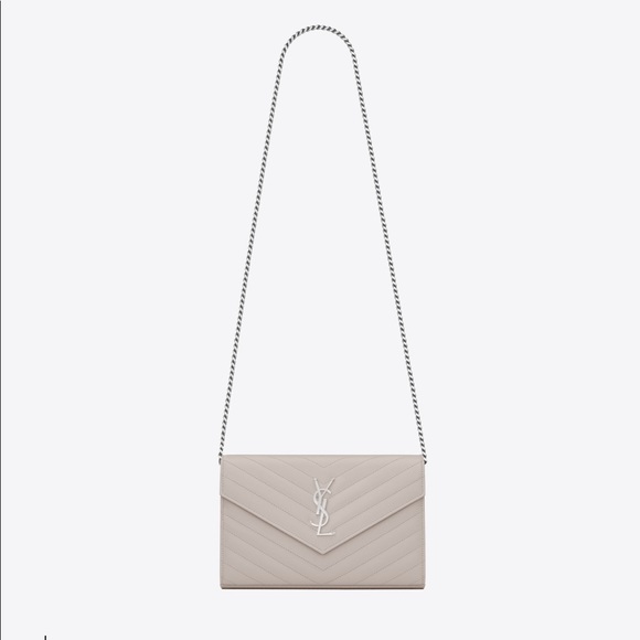 Saint Laurent Handbags - Saint Laurent Monogram Chain Wallet in “Icy White”